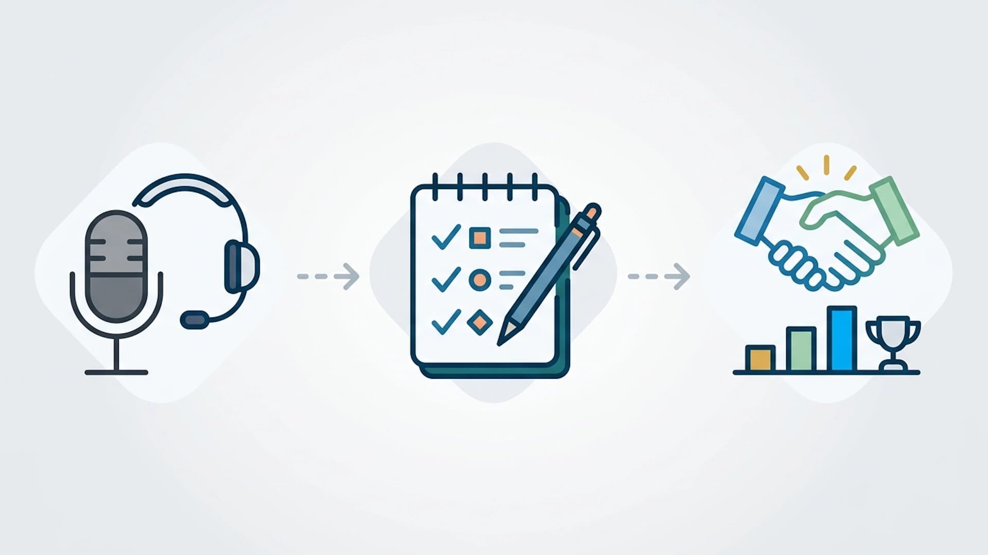 A sales rep reviewing structured discovery call notes before a follow-up