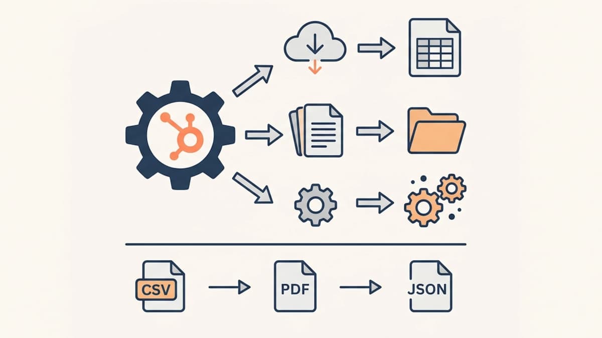 A sales rep exporting notes from a HubSpot dashboard
