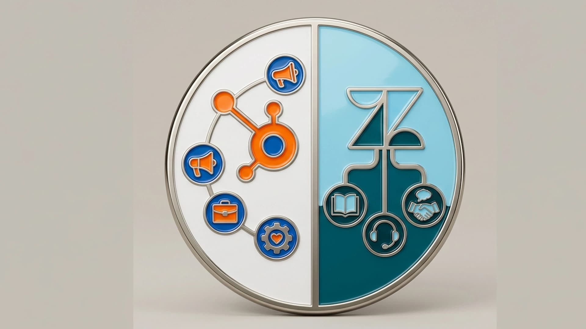 HubSpot Service Hub and Zendesk logos placed side by side as two support platforms being compared