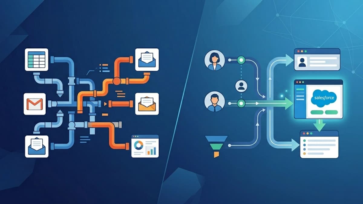 Cartoon representation of NoteLinker vs. Zapier